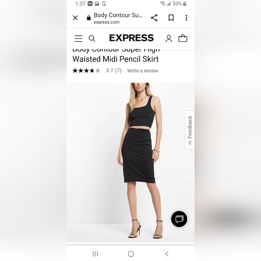 Body Contour Super High Waisted Midi Pencil Skirt